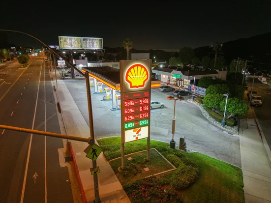 Fuel prices are displayed at a Shell gas station in Los Angeles, California, on June 14, 2026 Photo: Reuters Connect