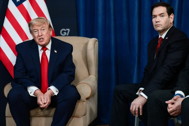 U.S. President Donald Trump and U.S. Secretary of State Marco Rubio attend a bilateral meeting with the Emir of Qatar, Sheikh Tamim bin Hamad Al Thani (not pictured) on the sidelines of the G7 summit, in Evian-les-Bains, France, June 16, 2026. (Photo: REUTERS/Evelyn Hockstein)