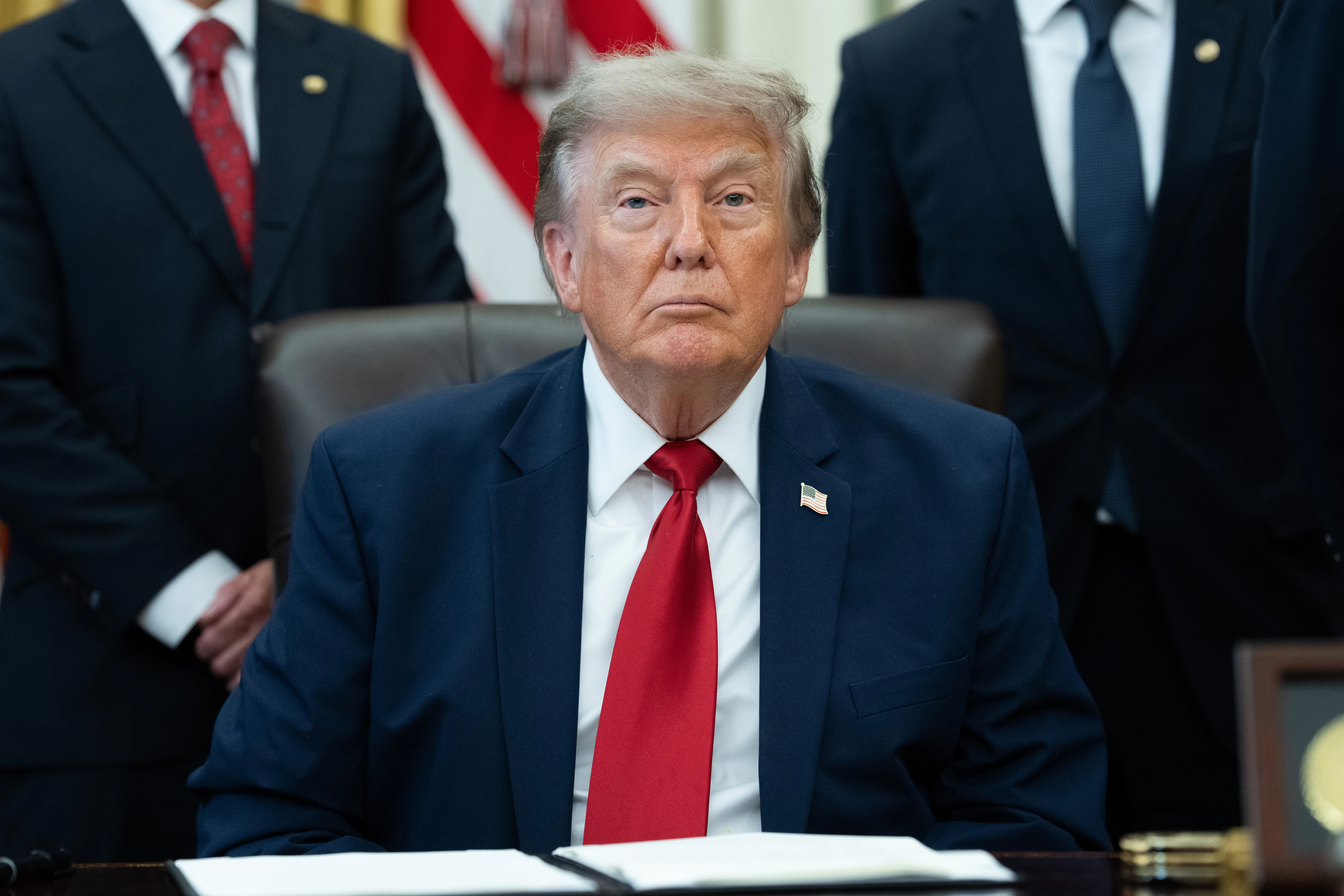 United States President Donald J Trump gives remarks to the press as during an Executive Order signing ceremony for an order that will modify two Utah monuments