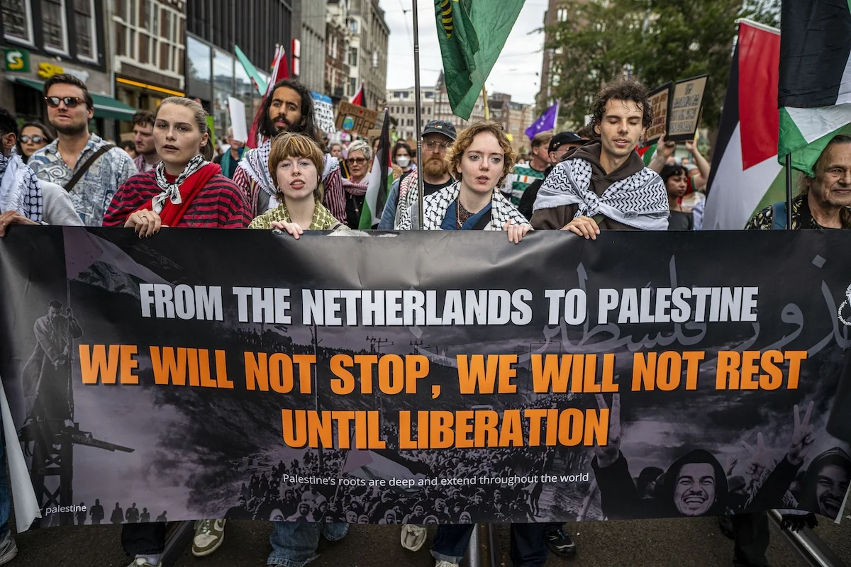 Pro-Palestinian protesters in Amsterdam, September 12, 2026