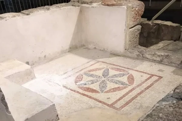 Ancient Mosaics found inside the ancient houses, at the Herodian Quarter Museum, before the renovation and the re-opening in May/June 2024 (Photo: Social Media).