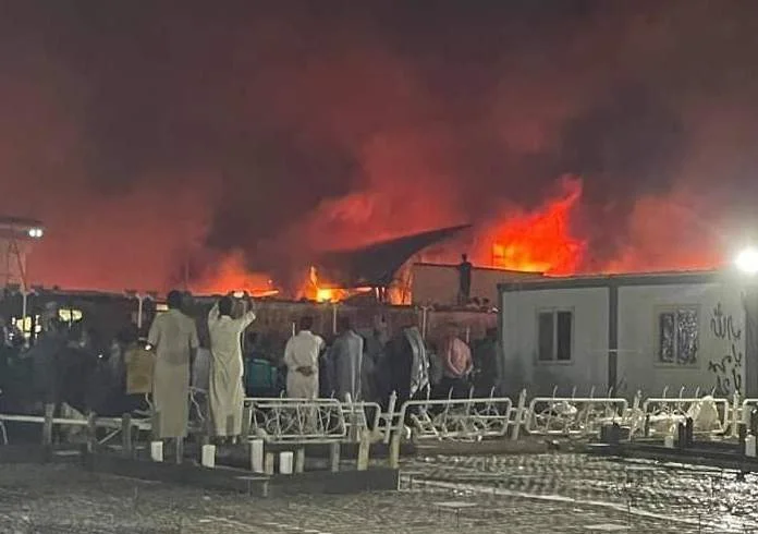 Fire at COVID ward in hospital in Nassiriya, Iraq, July 12, 2021 (Photo: Twitter)