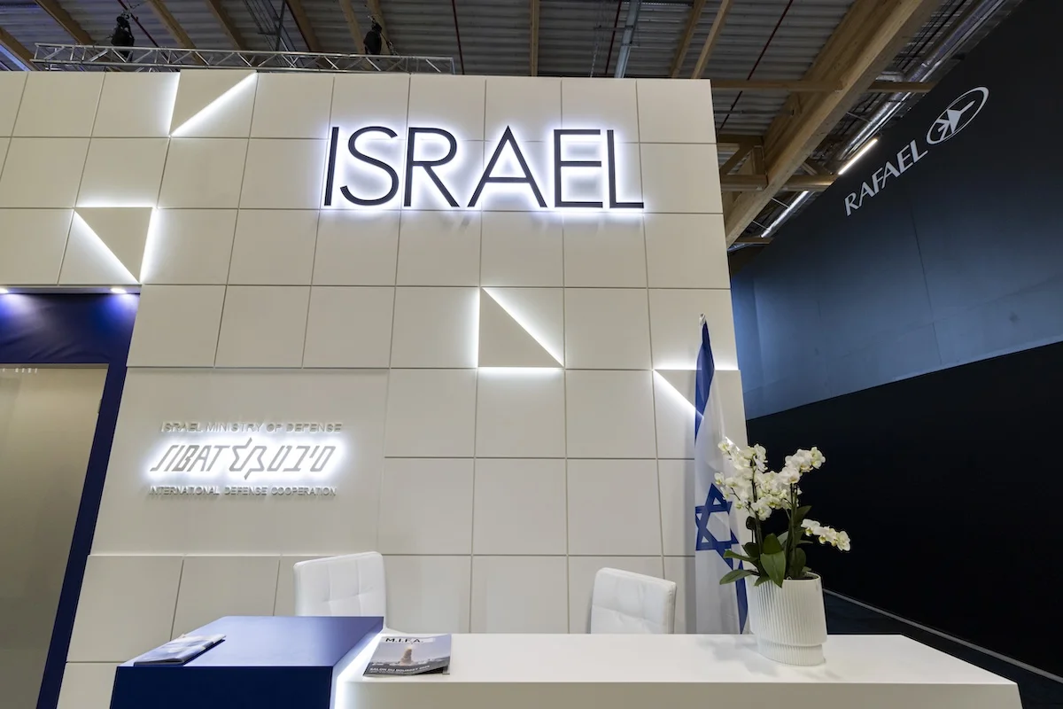 booth for the Israel Ministry of Defense and Sibat International Defense Cooperation