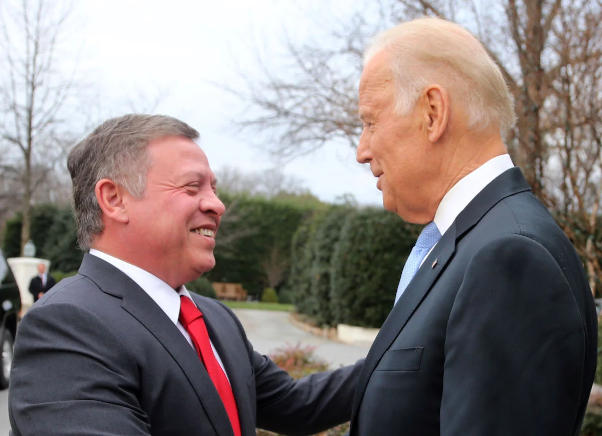 Then-U.S. Vice President Joe Biden and Jordan’s King Abdullah II, January 12, 2016 (Photo: Royal Hashemite Court)