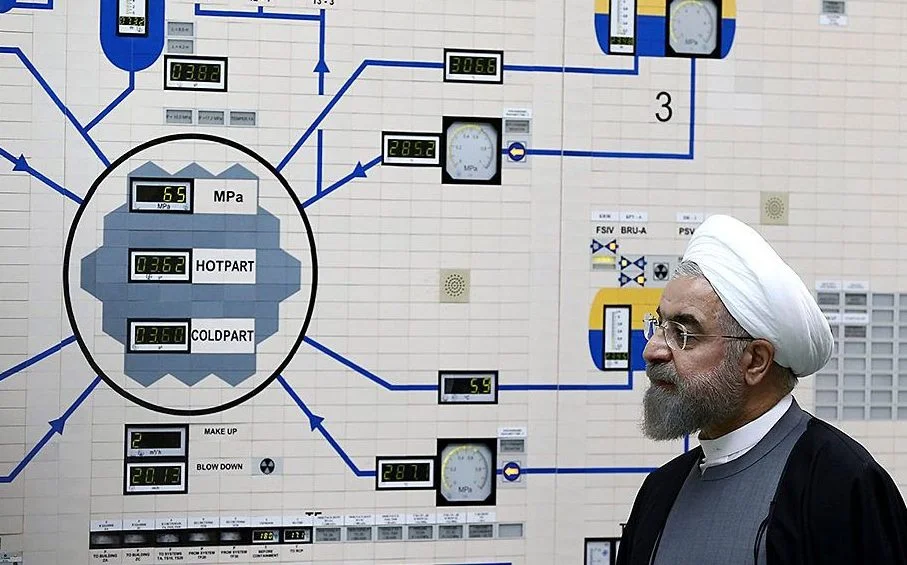Then-Iranian President Hassan Rouhani visits the Bushehr nuclear facility (Photo: Mohammad Berno/Iranian Presidency Office)