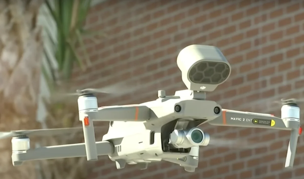 Illustrative - A drone with intercom used by Daytona Beach police to enforce coronavirus closures (Photo: screenshot)