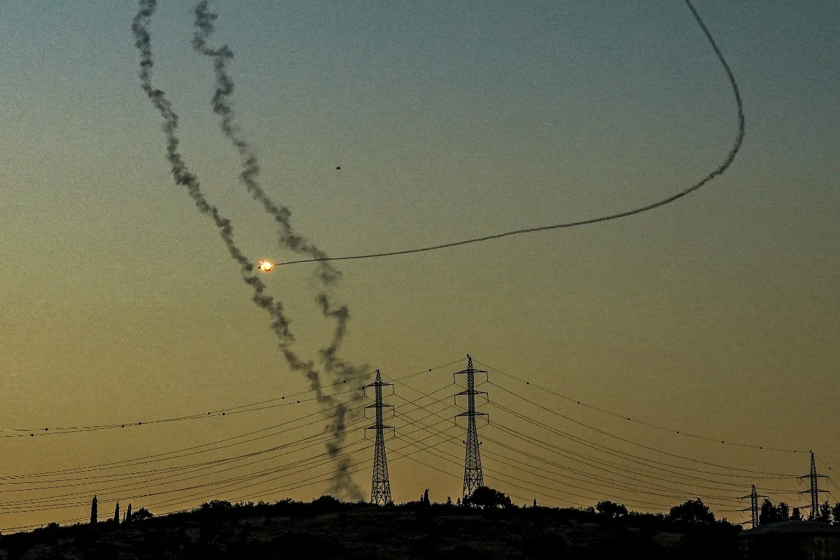 Israeli Iron Dome intercepts a drone fired from Lebanon near Ramot Naftali, on August 21, 2024. Photo by Ayal Margolin/Flash90