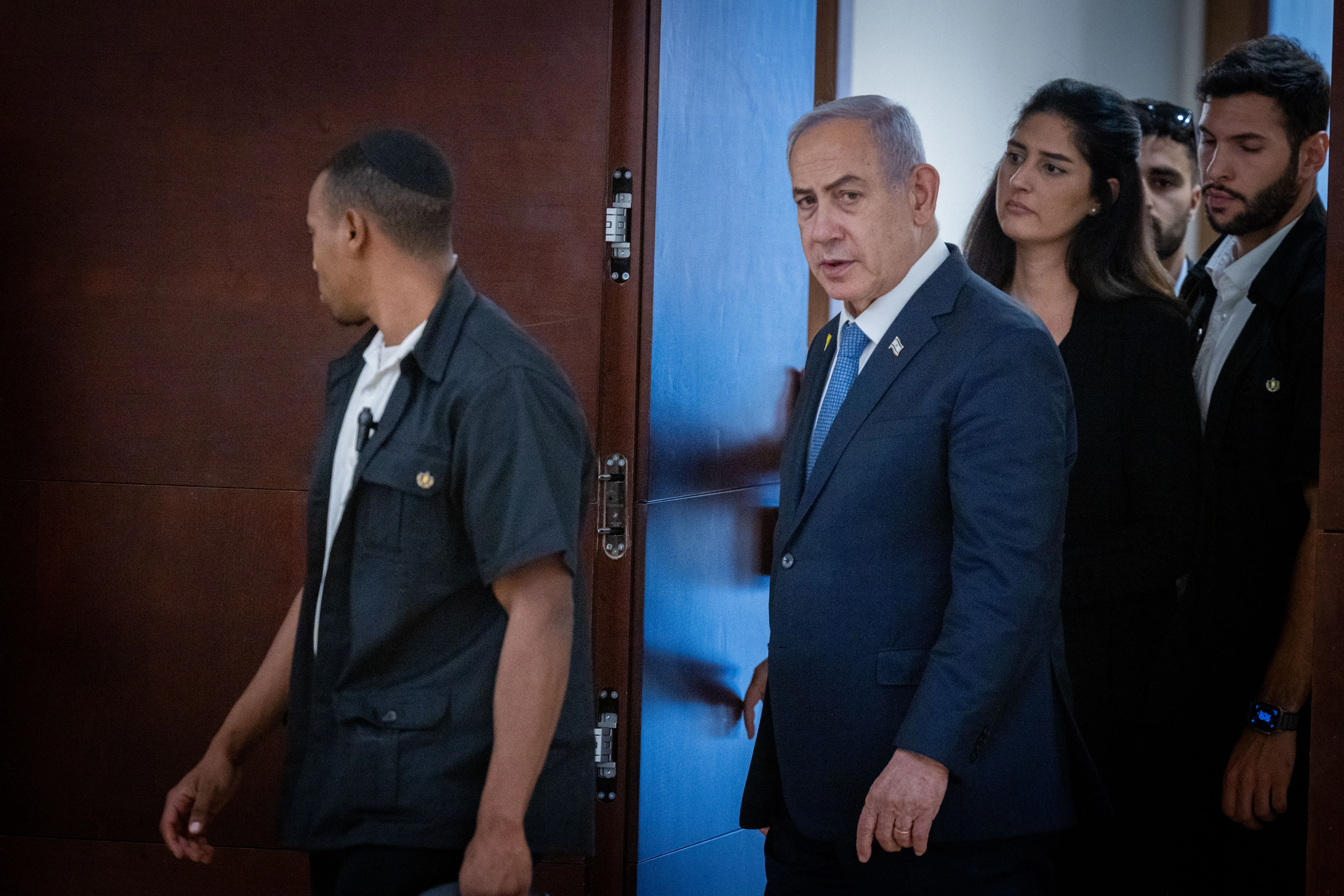 Israeli prime minister Benjamin Netanyahu in the Israeli parliament on November 13, 2024. Photo by Chaim Goldbergl/Flash90