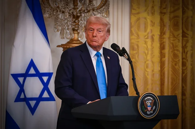 US President Donald Trump and Israeli prime Minister Benjamin Netanyahu holding a joint press conference at the White House in Washington D.C., February 4, 2025. Photo by Liri Agami/Flash90
