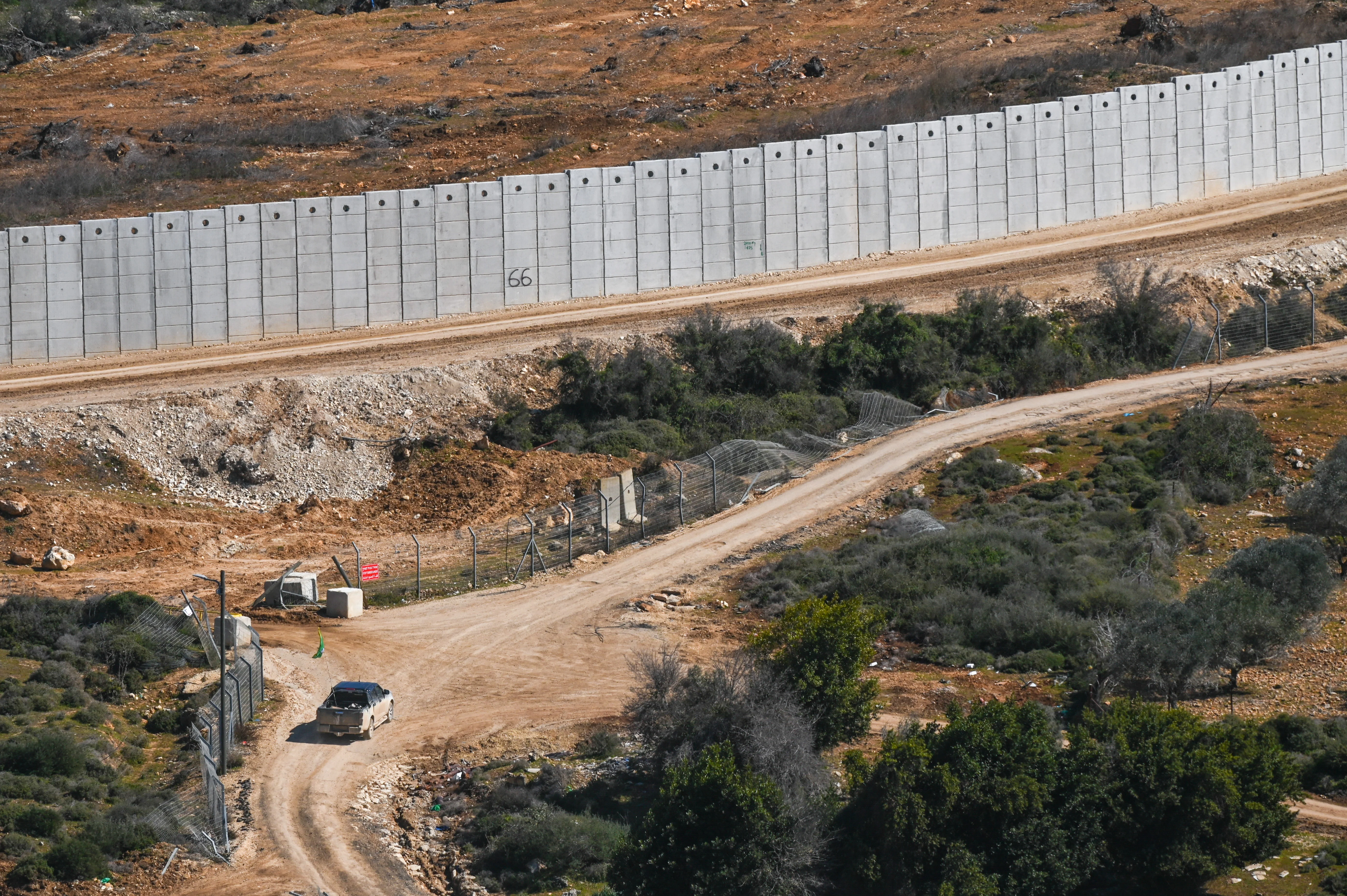 View of the Israeli border with Lebanon, as it seen from Arab al-Aramshe, February 25, 2025. Photo by Michael Giladi/Flash90