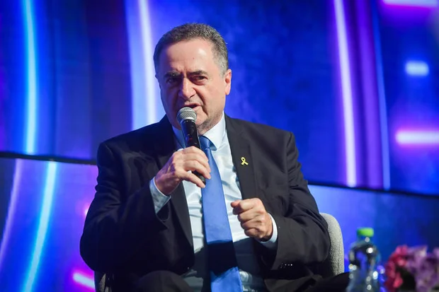 Defence Minister Israel Katz speaks at the Muni Expo 2025 conference in Tel Aviv, on July 15, 2025. Photo by Avshalom Sassoni/Flash90