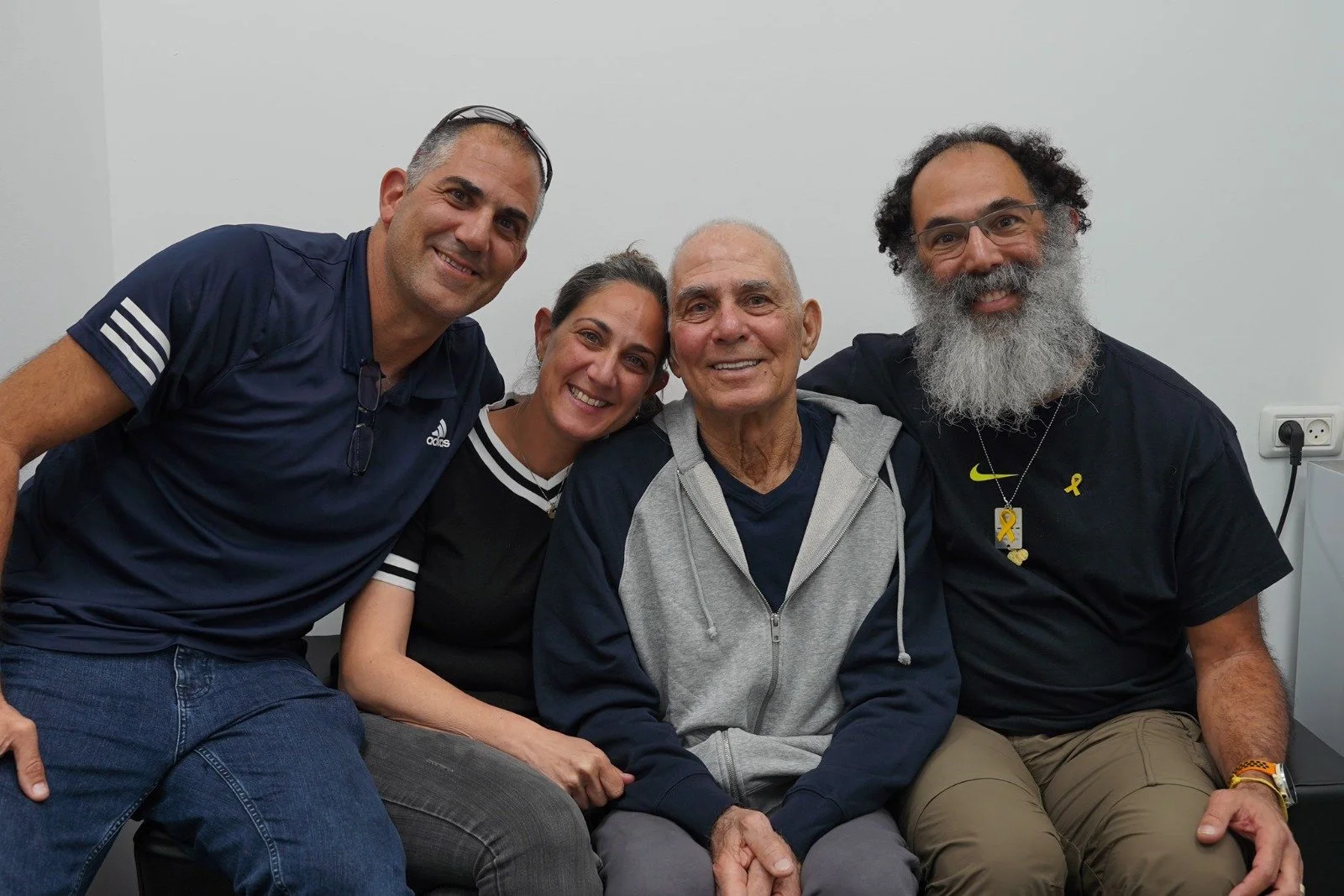 Gadi Moses’ reunion with his family at the initial reception facility. January 30 , 2025. Photo: Prime Minister of Israel X