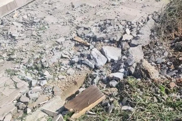 Damage to a house in Sderot from falling shrapnel after Iron Dome interception, 6 January, 2025. Photo: Sderot Municipality