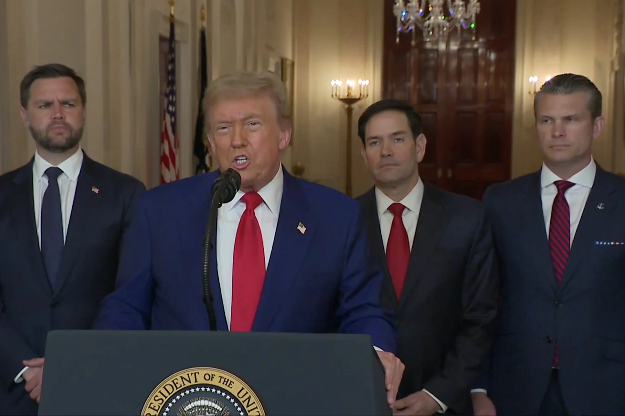 President Donald J. Trump Delivers Address to the Nation, June 21, 2025. Photo: Screenshot The White House X