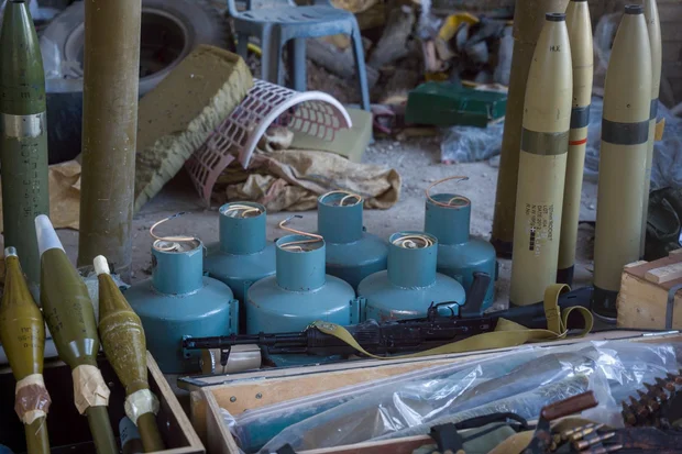 A portion of the Hezbollah weapons discovered by the IDF in Lebanon. Photo: IDF.
