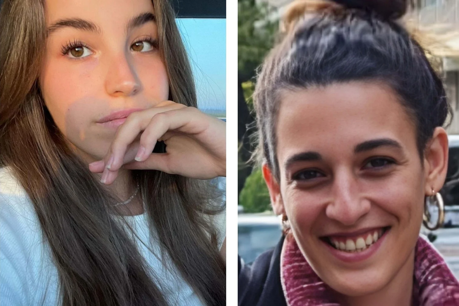 Left to right: Agam Berger and Arbel Yehud. (Photo: Hostages and Missing Families Forum, Edited by All Israel News staff).