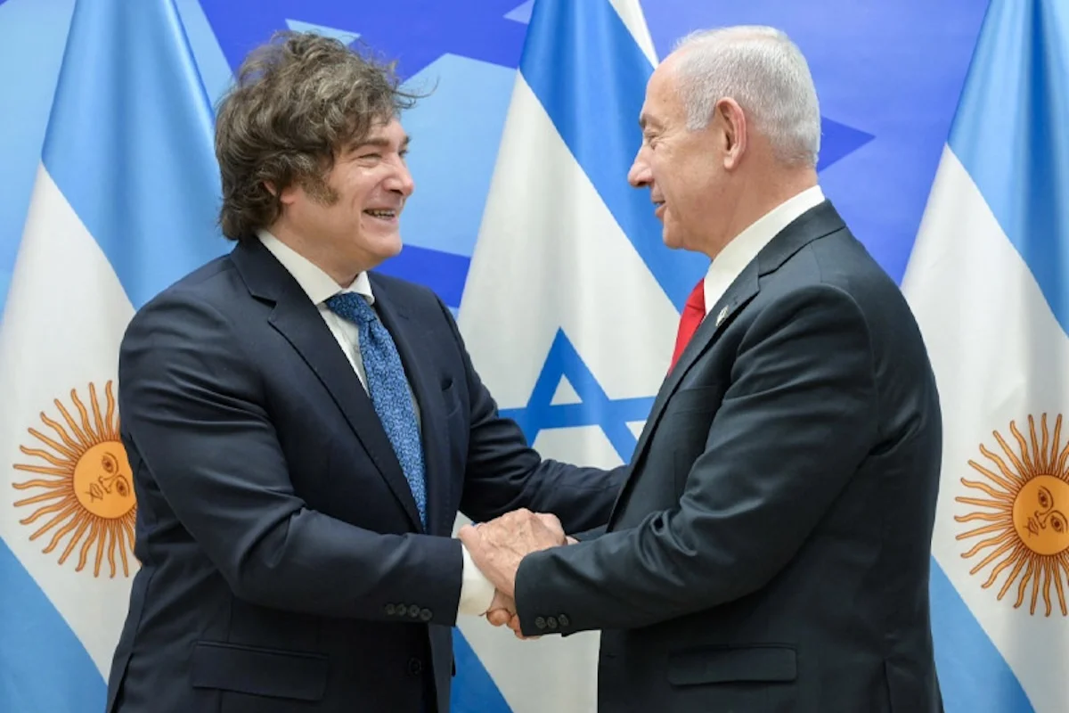 Israeli Prime Minister Benjamin Netanyahu with Argentine President Javier Milei in Jerusalem, June 10, 2025