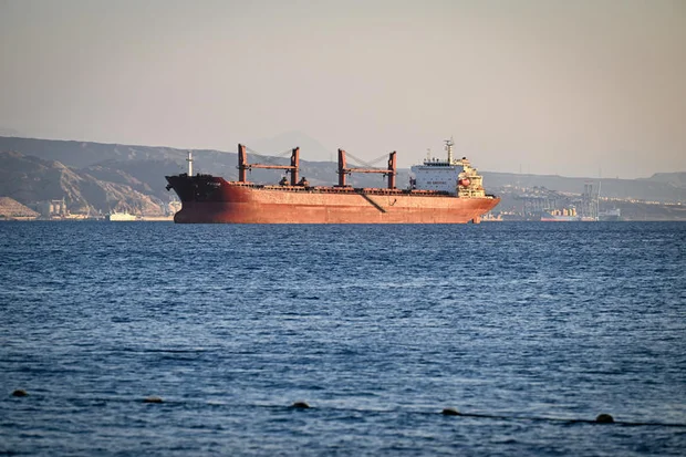 Ships by the Eilat port, Red Sea, January 3, 2024. (Photo: Yehuda Ben Itach/Flash90)