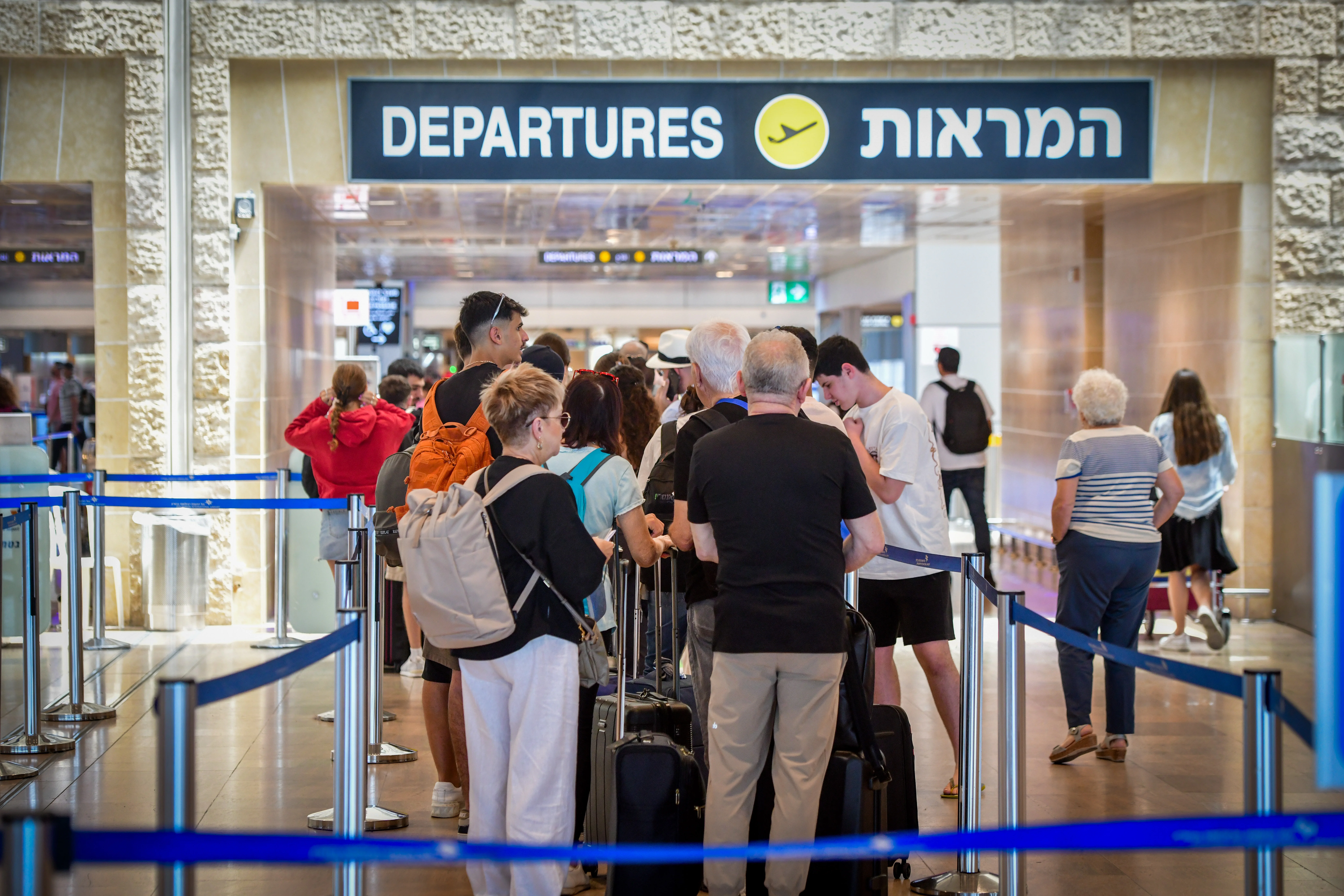 Passengers departing Israel at Ben Gurion International Airport, August 1, 2024.