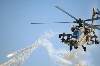 An Apache airforce helicopter. August 18, 2025. Photo by Moshe Shai/FLASH90