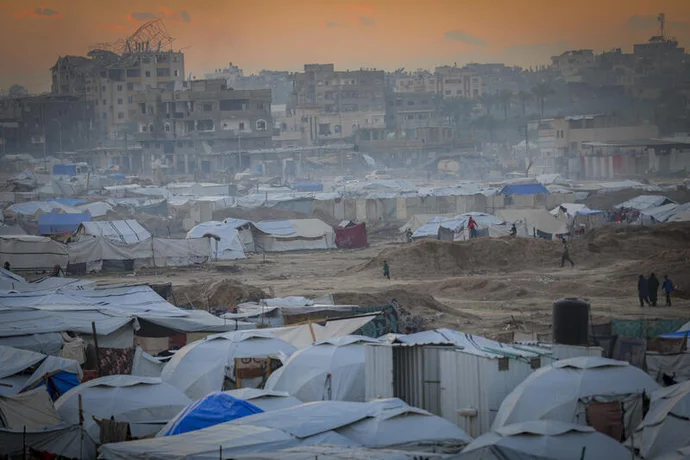 General view of tents in Nuseirat camp