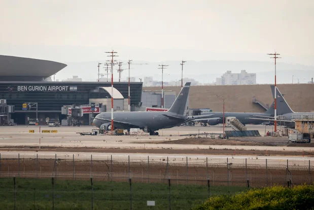 American aircrafts take off from Ben Gurion airport, during the Israel/US war with Iran, March 04, 2026. Photo by Yossi Aloni/FLASH90