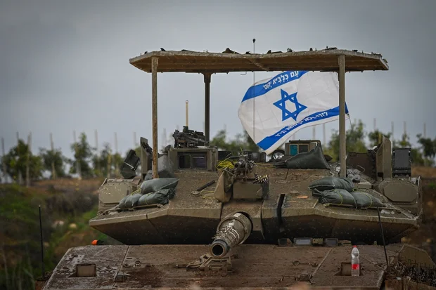 Israeli military vehicles and tanks are seen in northern Israel, amidst the ongoing war between Israel-US and Iran and Hezbollah, March 14, 2026. (Photo: Michael Giladi/Flash90)