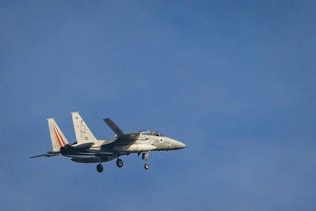 Israeli Air Force fighter jet seen in central Israel amid the ongoing war, March 31, 2026. Photo by Nati Shohat/Flash90