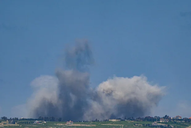 Smoke rises from southern Lebanon during an Israeli military operation, April 28, 2026. Photo by Ayal Margolin/Flash90