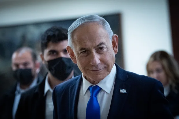Israeli Prime Minister Benjamin Netanyahu walks outside his office at the Knesset, the Israeli parliament in Jerusalem, June 3, 2026. (Photo: Yonatan Sindel/Flash90)