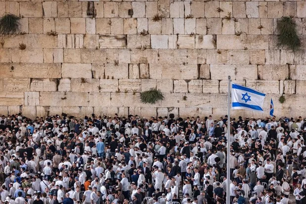 Jews pray for forgiveness (Selichot) at the Western Wall in Jerusalem’s Old City, early on August 16, 2026, ahead of the Jewish holiday of Rosh Hashana (the Jewish New Year). Photo by Chaim Goldberg/Flash90