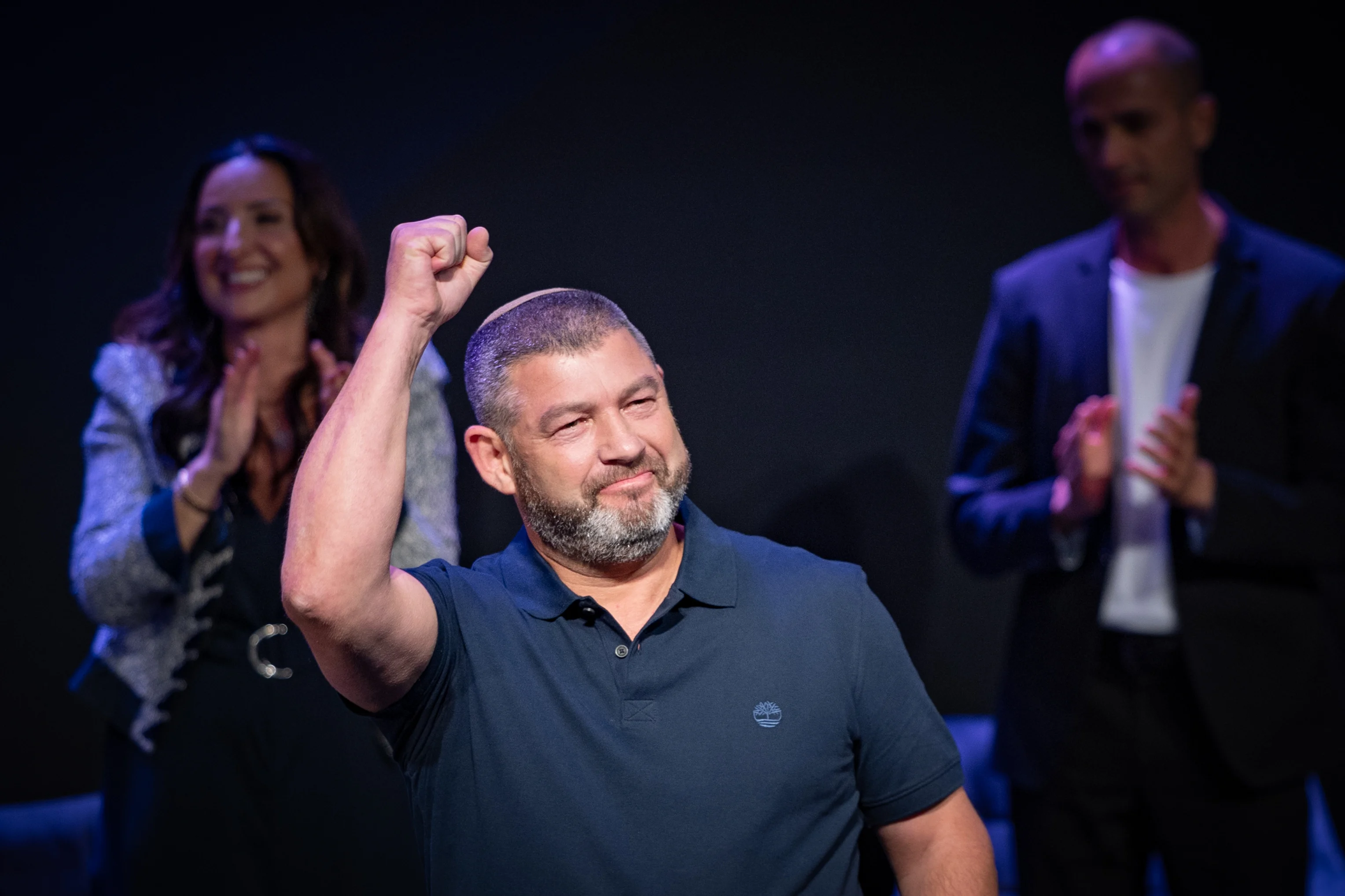 Brig. Gen. (res.) Ofer Winter announces the launch of his new political party, “Amcha Israel,” during an event as part of his campaign