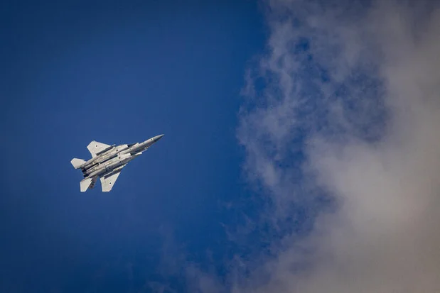 An Israeli fighter jet is seen in the skies over central Israel, September 3, 2026. Photo by Nati Shohat/Flash90