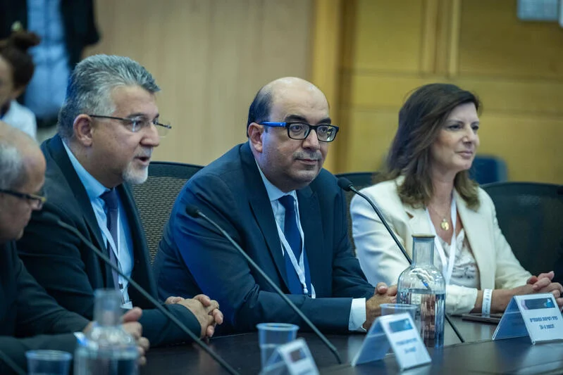 Members of the Joint Arab List Ahmad Tibi, Sami Abu Shehadeh and Yousef Jabareen