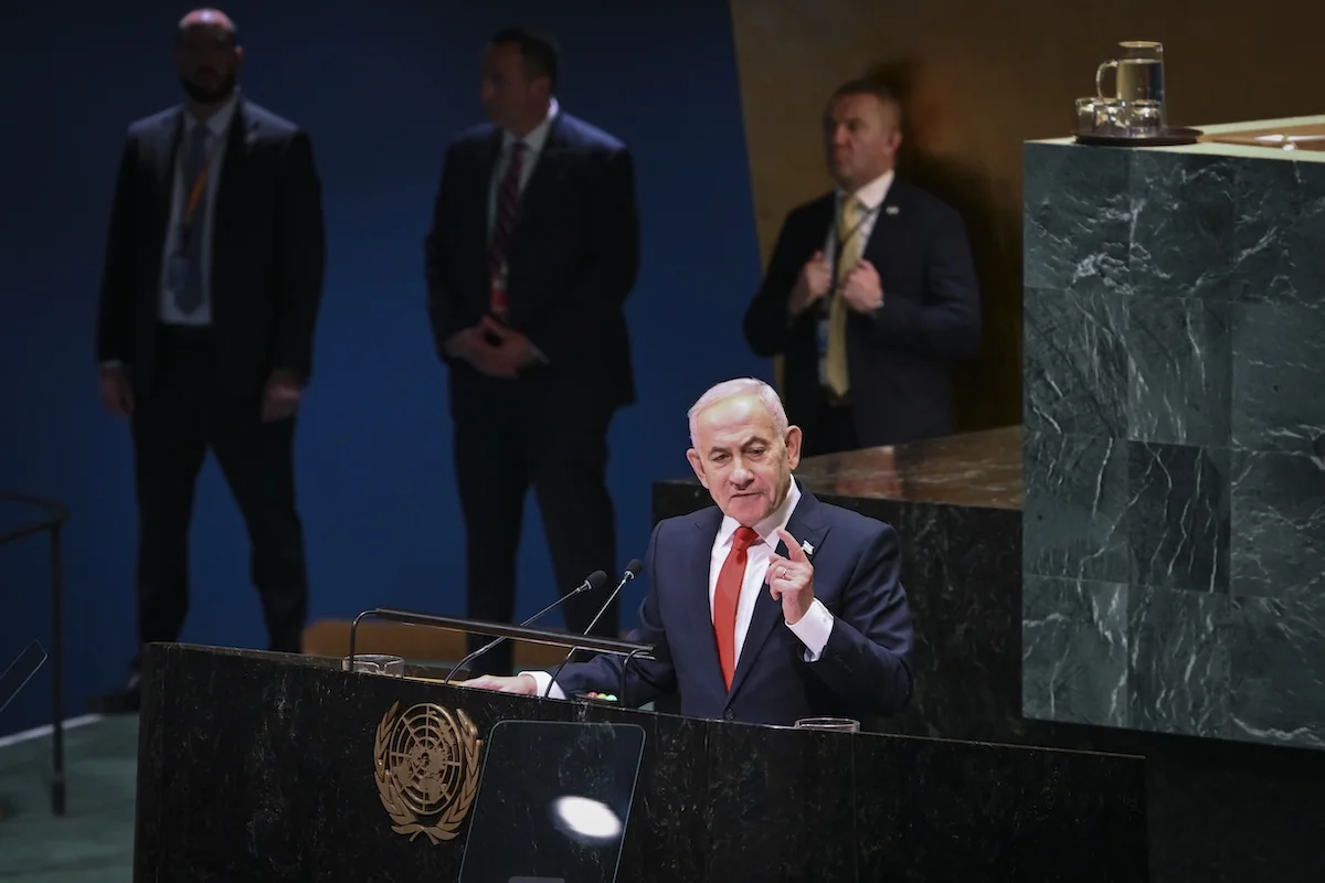 Israeli Prime Minister Benjamin Netanyahu speaks at the United Nations in New York City, September 24, 2026