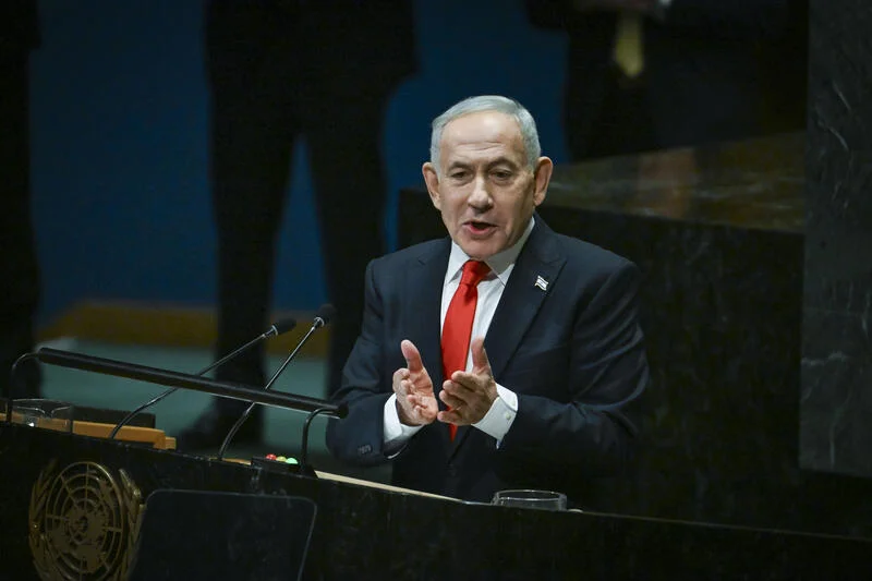 Israeli Prime Minister Benjamin Netanyahu speaks at the United Nations in New York City, September 24, 2026. Photo by Arie Leib Abrams/Flash90