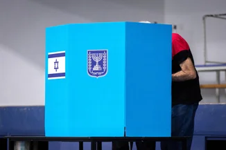 Israelis cast their ballots at a polling station in Jerusalem, during Election Day in Israel, October 27, 2026. Photo by Yonatan Sindel/FLASH90