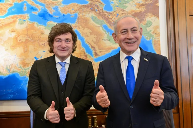 Israel's Prime Minister Benjamin Netanyahu meeting with President of Argentina Javier Milei, at his office in Jerusalem on April 19, 2026. Photo by Kobi Gideon (GPO).