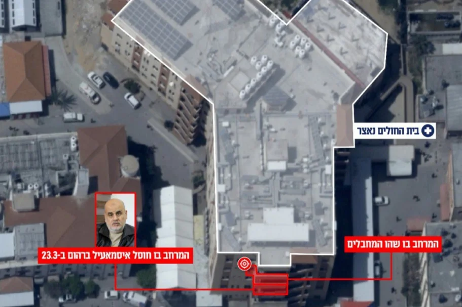 The IDF struck senior Hamas operatives inside a command center hidden within Nasser Hospital in Khan Younis. May 12, 2025. (Photo: IDF)