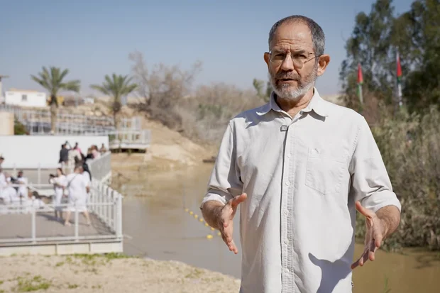Ran Silberman at one traditional baptismal site in the Jordan River (Photo: ALL ISRAEL NEWS)