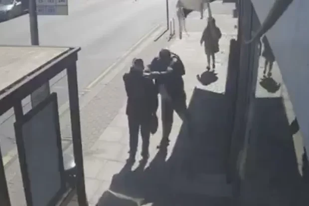 Terror suspect stabs a Jewish man in Golders Green, London, April 29, 2026. (Photo: Screenshot/CCTV footage)