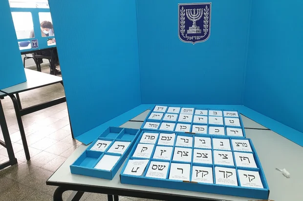 Inside the polling station with a box with ballots of political parties to choose during the Israel Knesset elections, Holon, Israel. March 23, 2021. (Photo: Shutterstock)