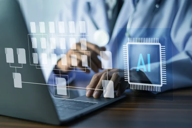 Doctor using AI artificial intelligence to manage medical documents and patient data through modern healthcare technology and IoT automation systems. 16 March, 2026 Photo: Shutterstock