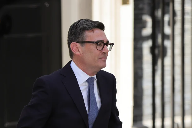 Newly appointed Prime Minister Andy Burnham arriving at Downing Street No 10 to take charge of government, London, United Kingdom, July 20, 2026 Photo: Shutterstock