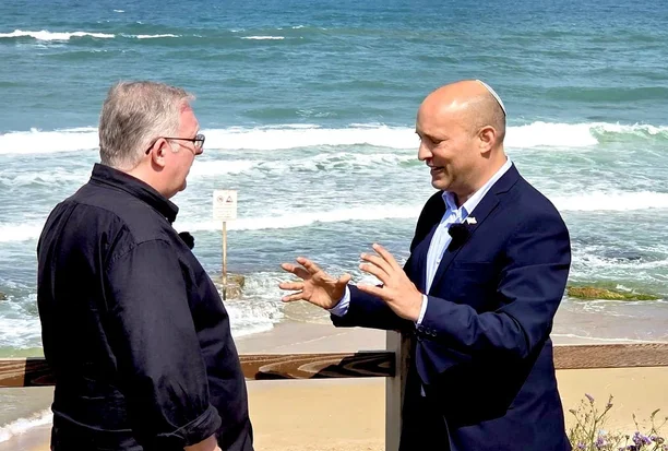 Joel C. Rosenberg interviews Former Israeli PM Naftali Bennett (Photo: ALL ISRAEL NEWS)