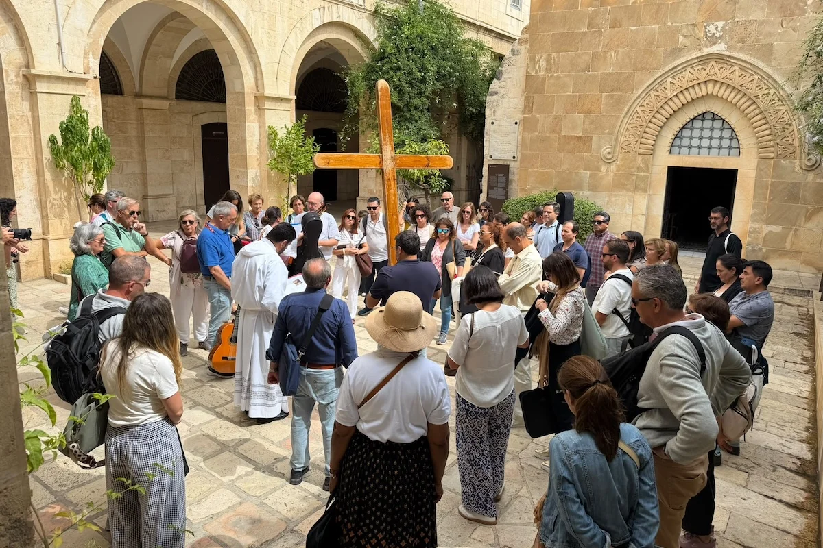 Christian pilgrims in Jerusalem's Old City